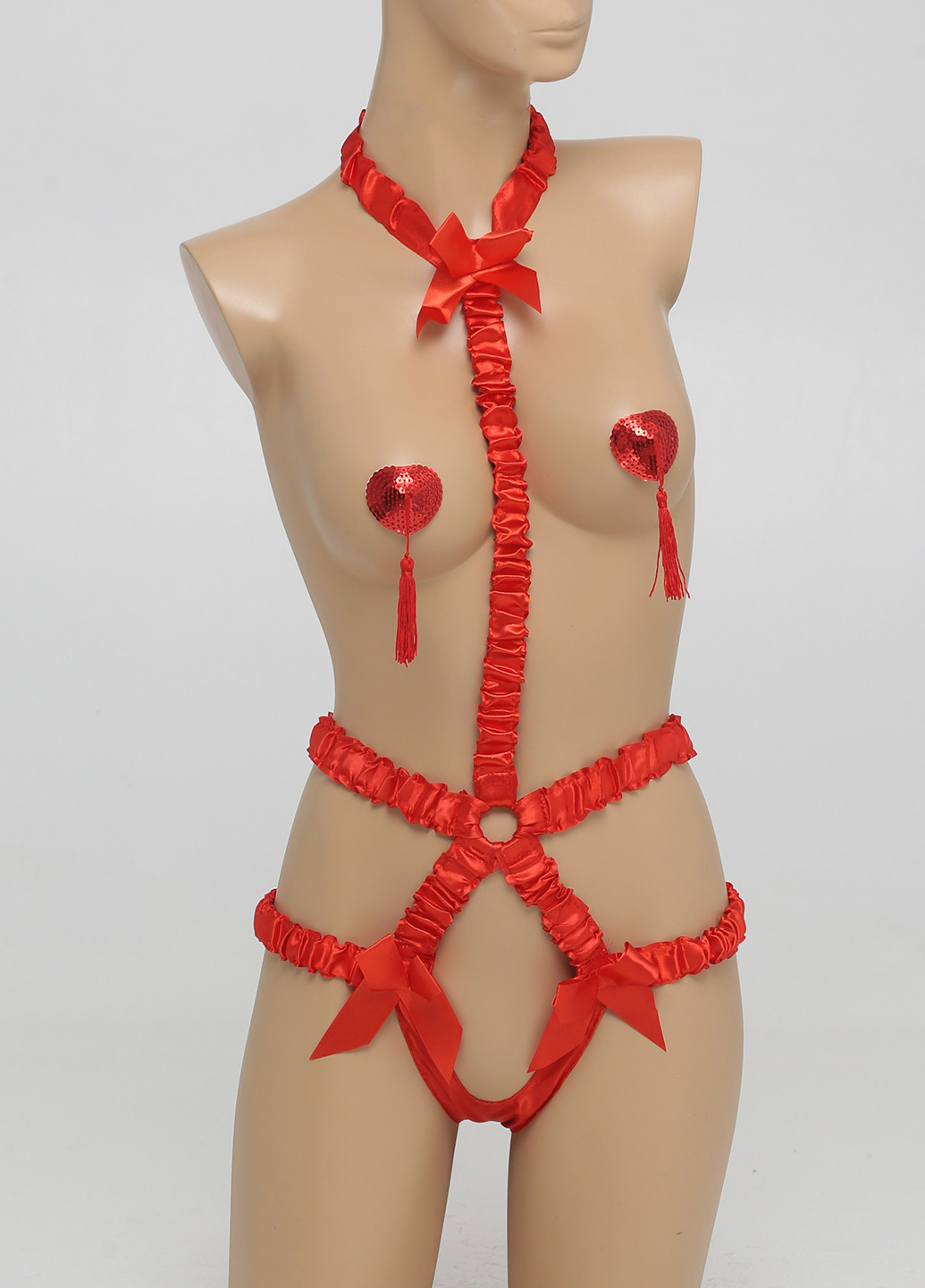 Червоний демісезонний комплект (боді, накладки на груди) Rone