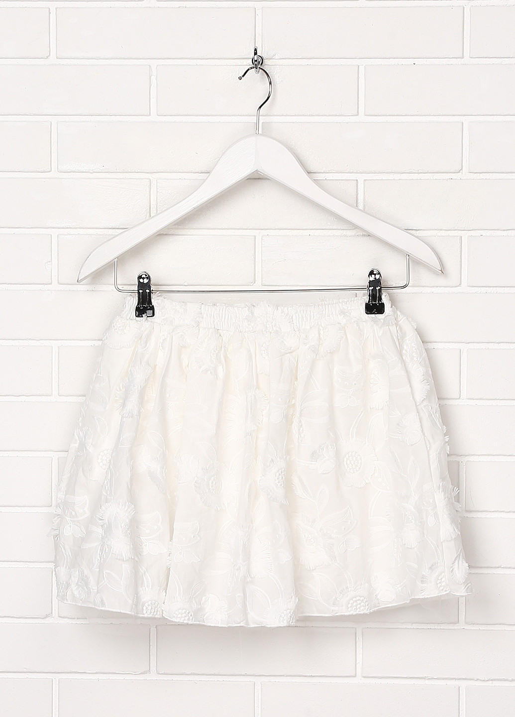 Белая кэжуал однотонная юбка H&M а-силуэта (трапеция)