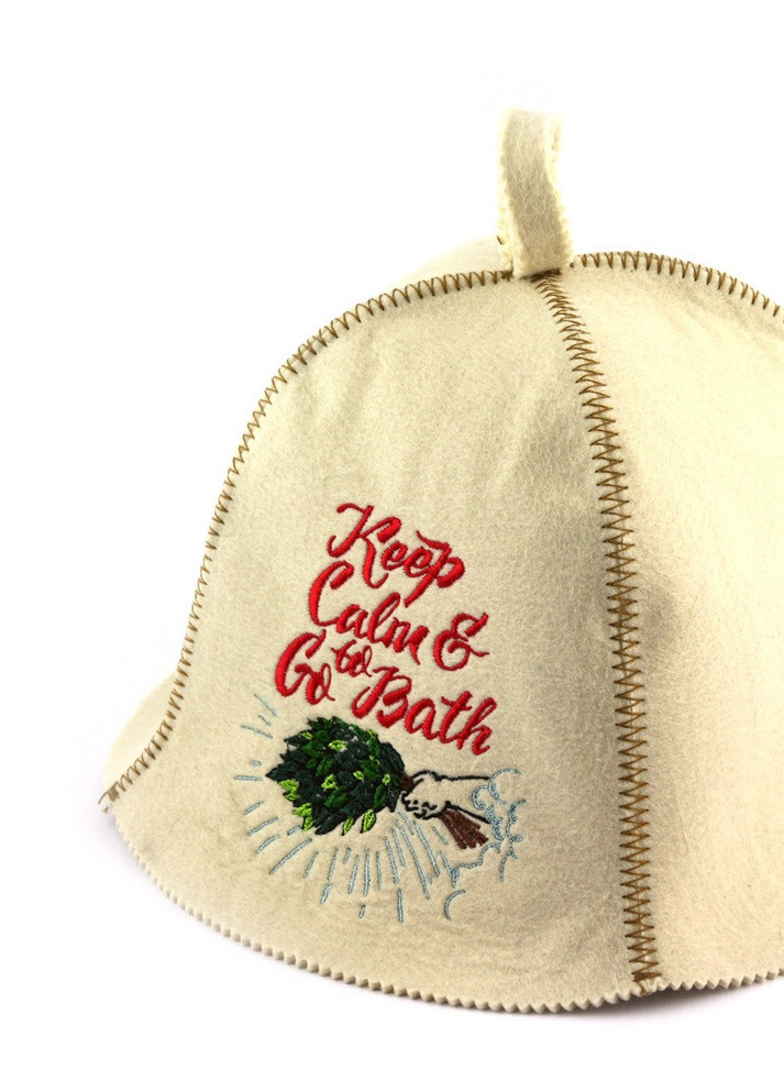 Банная шапка "Веник", искусственный фетр, белый (LA-424) Luxyart (252611408)