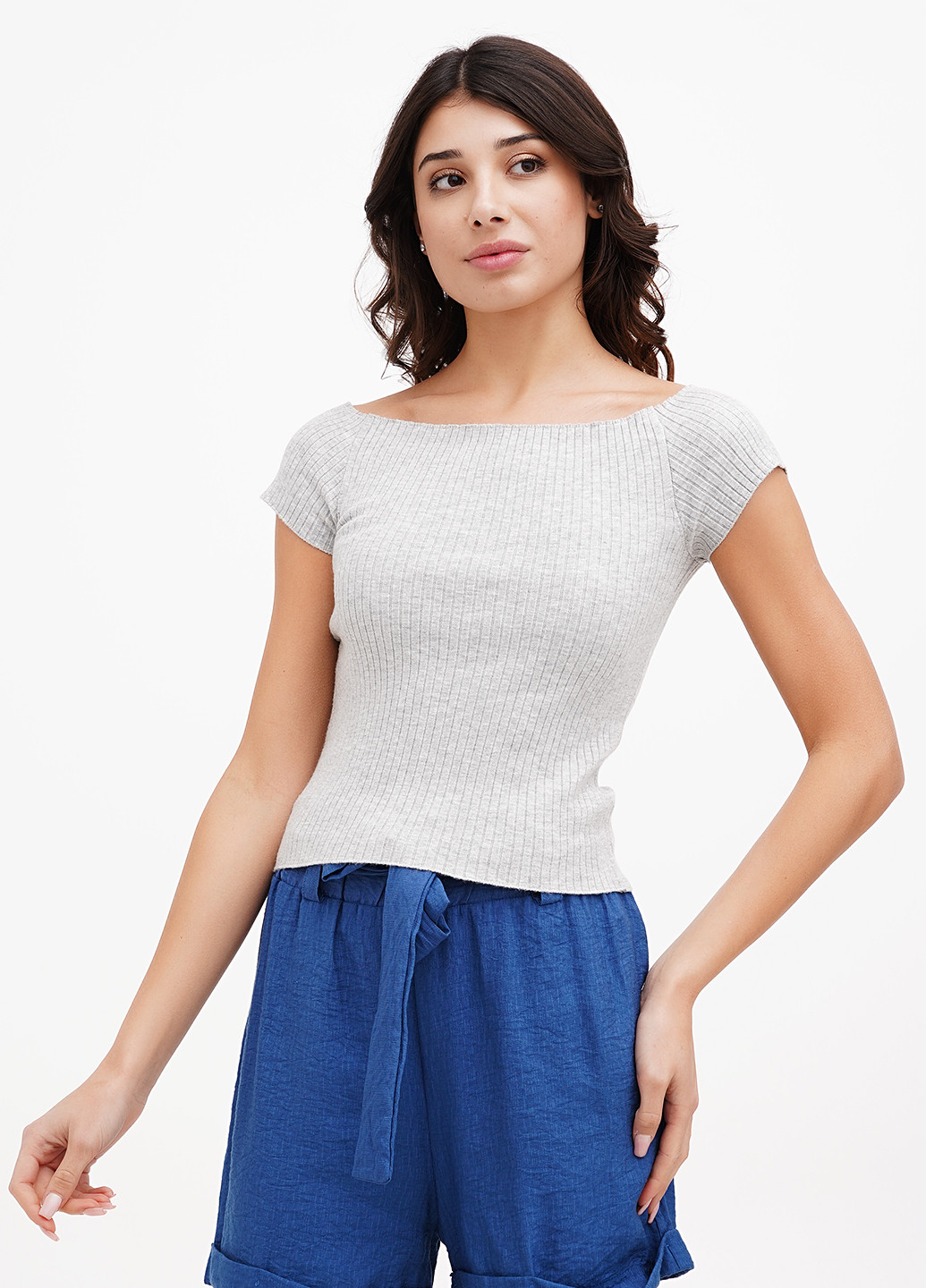 Светло-серая блуза Sassofono