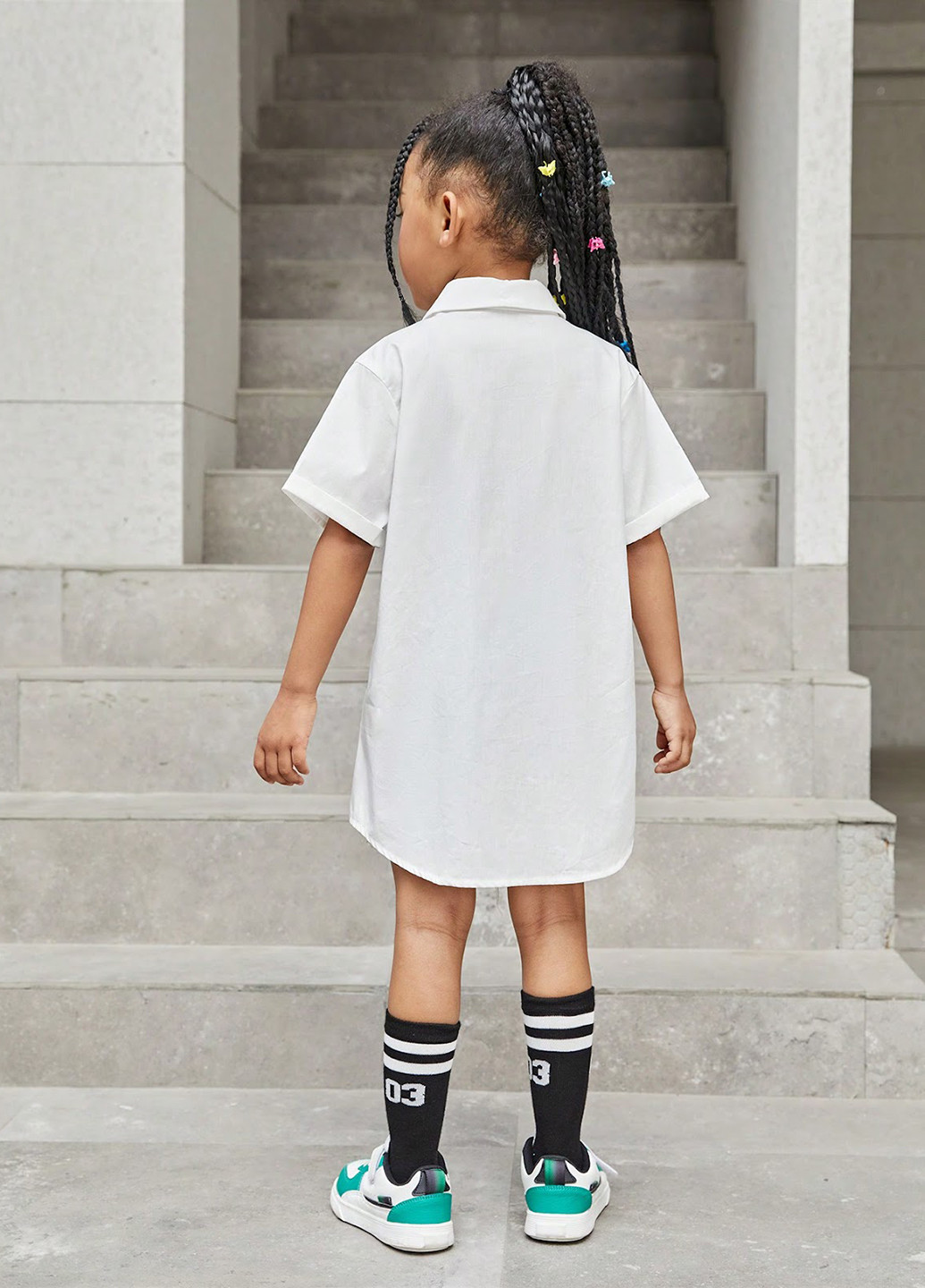 Белая кэжуал рубашка с надписями SHEIN