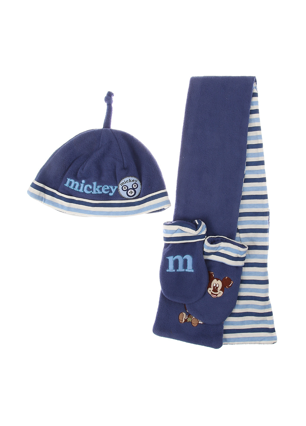 Синій демісезонний комплект (шапка, шарф, рукавиці) Disney