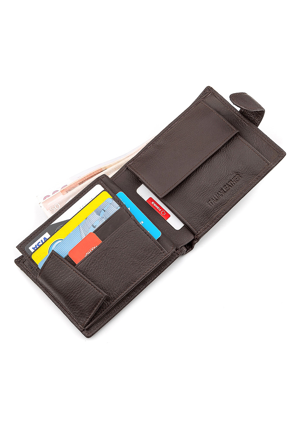 Чоловічий шкіряний гаманець 12х10х3 см st leather (252128355)