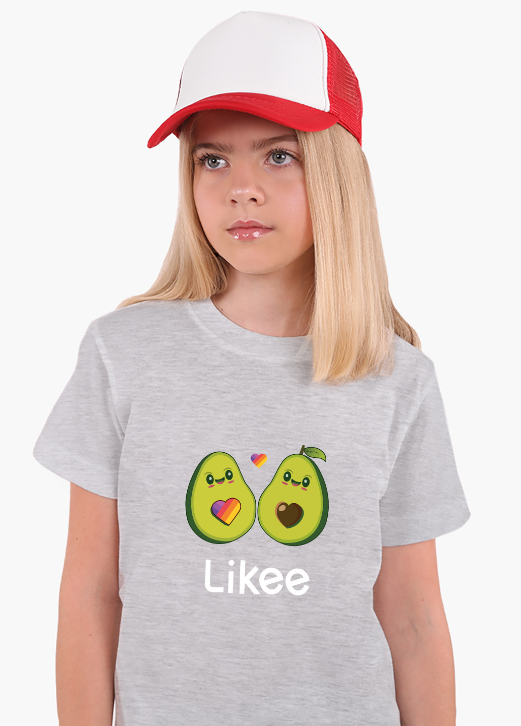Светло-серая демисезонная футболка детская лайк авокадо (likee avocado)(9224-1031) MobiPrint