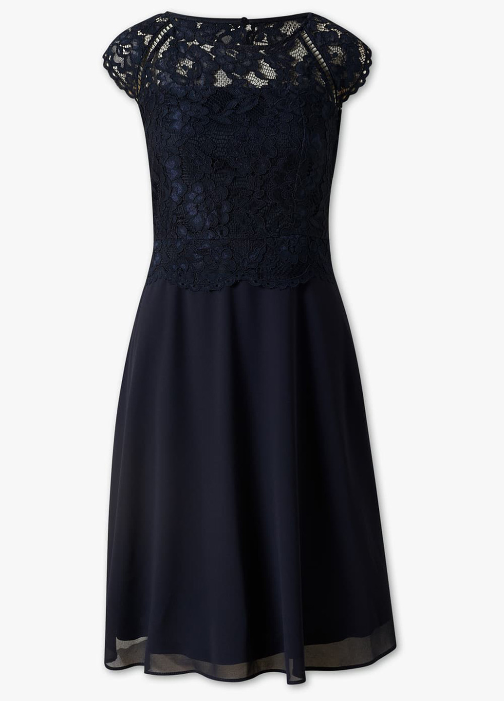 Темно-синее коктейльное платье клеш C&A однотонное