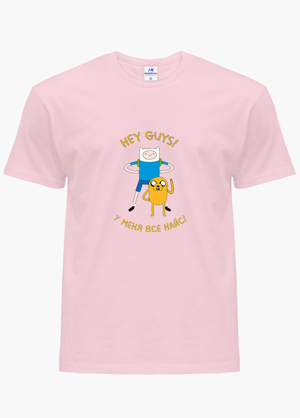 Рожева демісезонна футболка дитяча фінн і джейк пес час пригод (adventure time) (9224-1579) MobiPrint