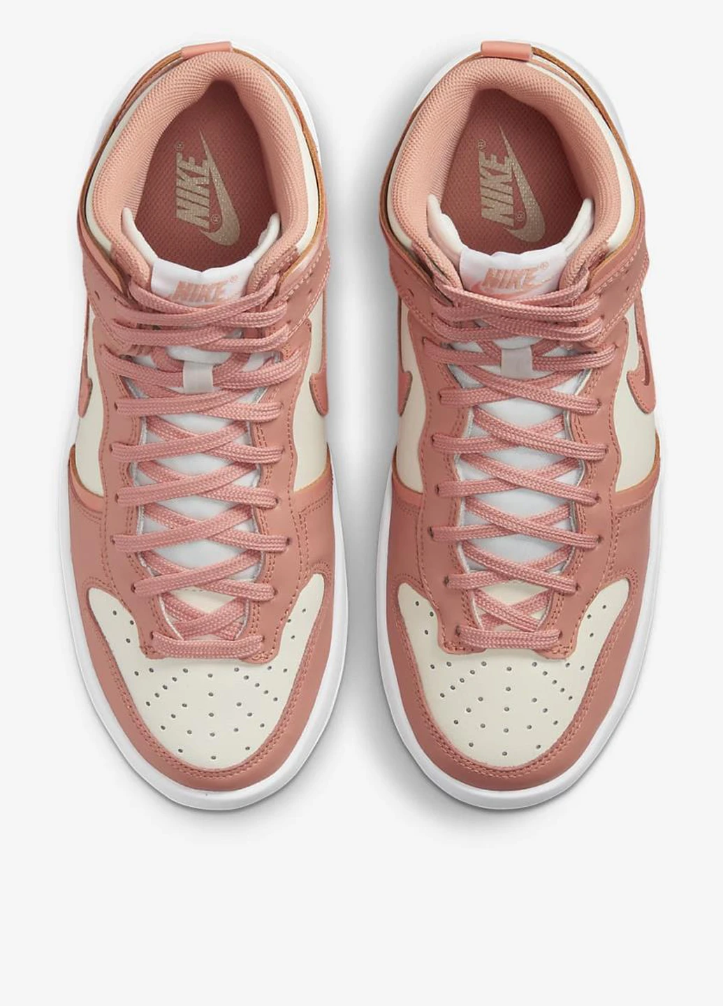 Кроссовки DH3718-107 Nike Dunk High Up Peach персиковые демисезоны (317286277)