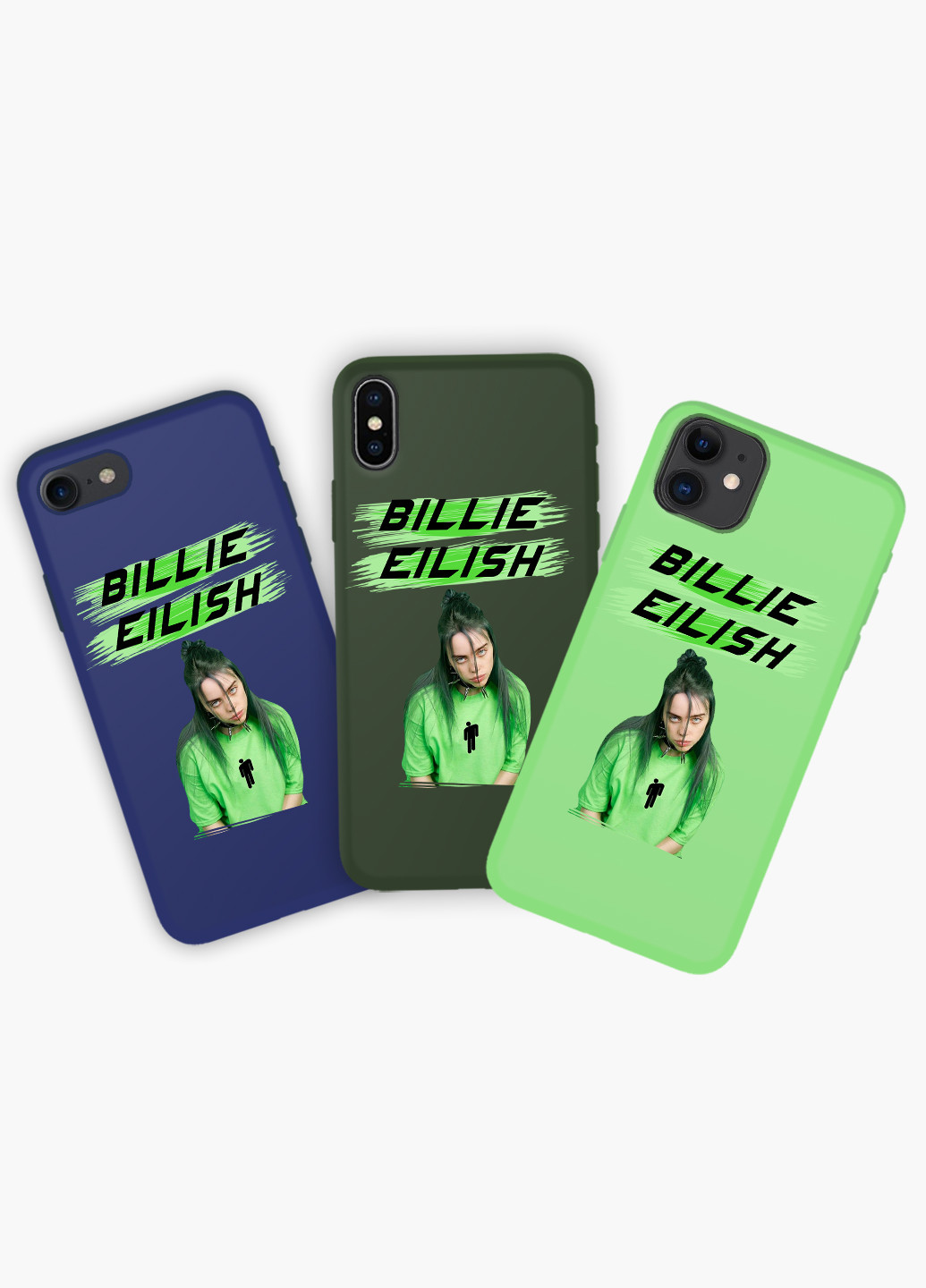 Чехол силиконовый Apple Iphone 7 plus Билли Айлиш (Billie Eilish) Белый (17364-1207) MobiPrint (219356385)