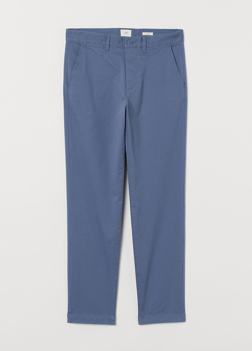 Светло-синие кэжуал демисезонные зауженные брюки H&M