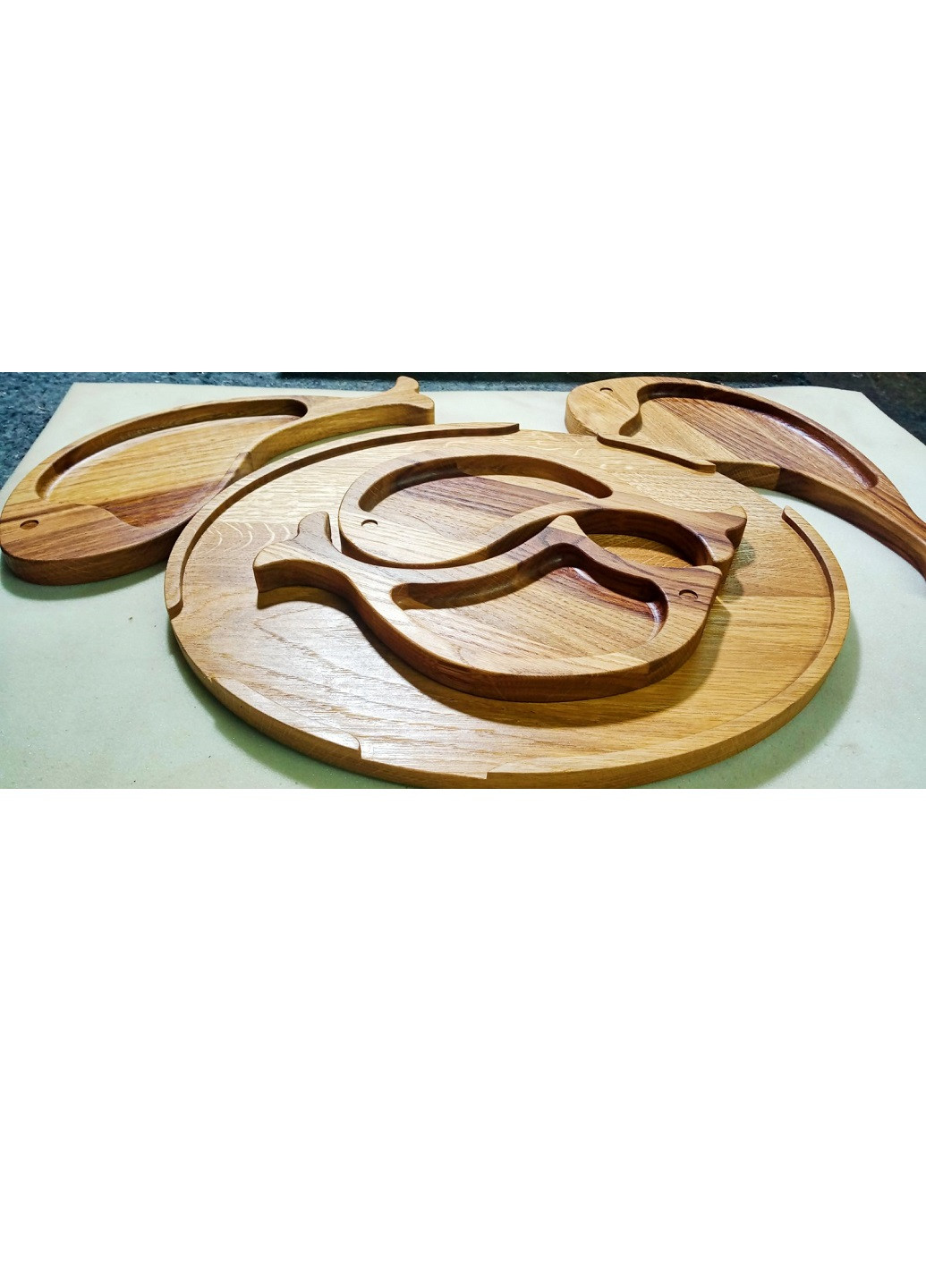 Набор досок досточек тарелок для подачи блюд закусок менажница из дерева ручной работы 42х32 см (22596-Нов) Francesco Marconi (250314401)