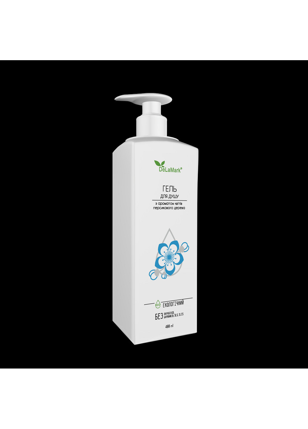 Гель для душу з ароматом квітів персикового дерева De La Mark 400 мл DeLaMark (251847766)