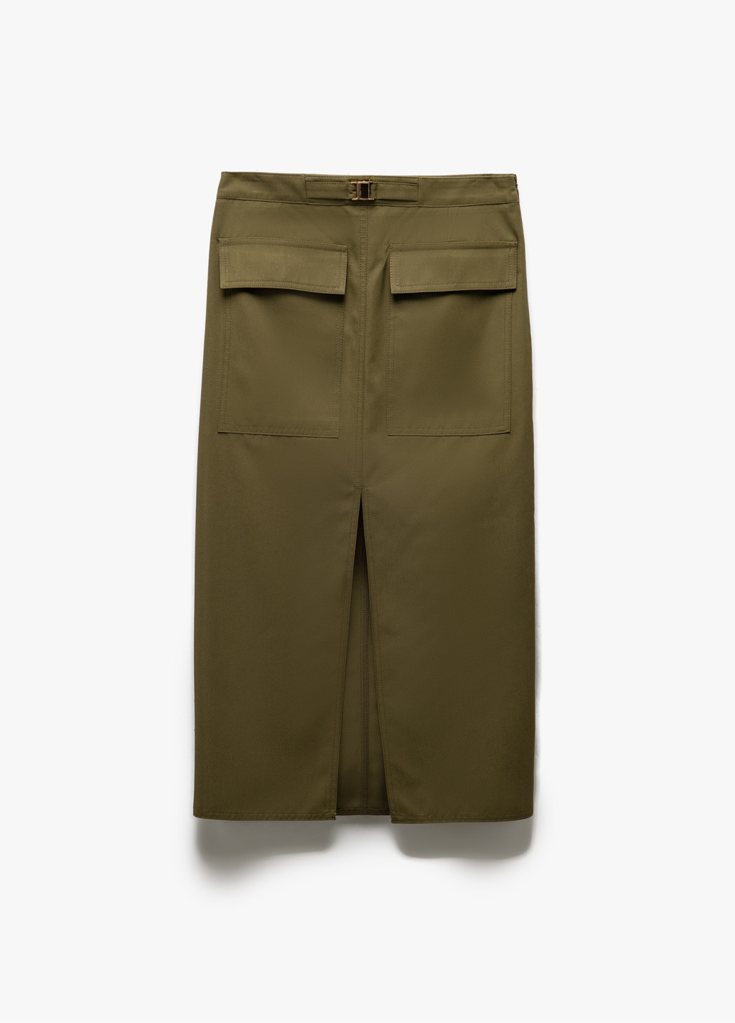 Оливковая (хаки) кэжуал однотонная юбка KOTON карго