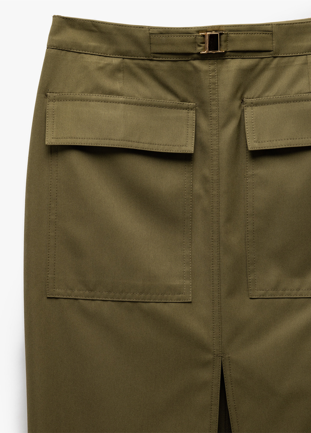 Оливковая (хаки) кэжуал однотонная юбка KOTON карго