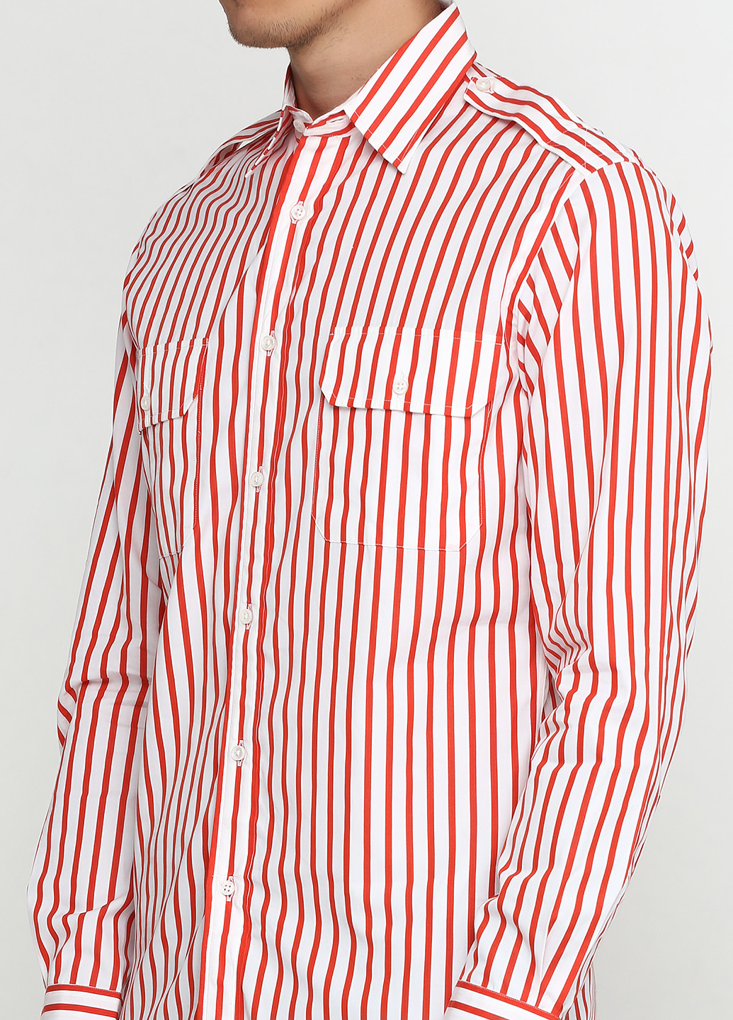 Красная кэжуал рубашка в полоску Ralph Lauren