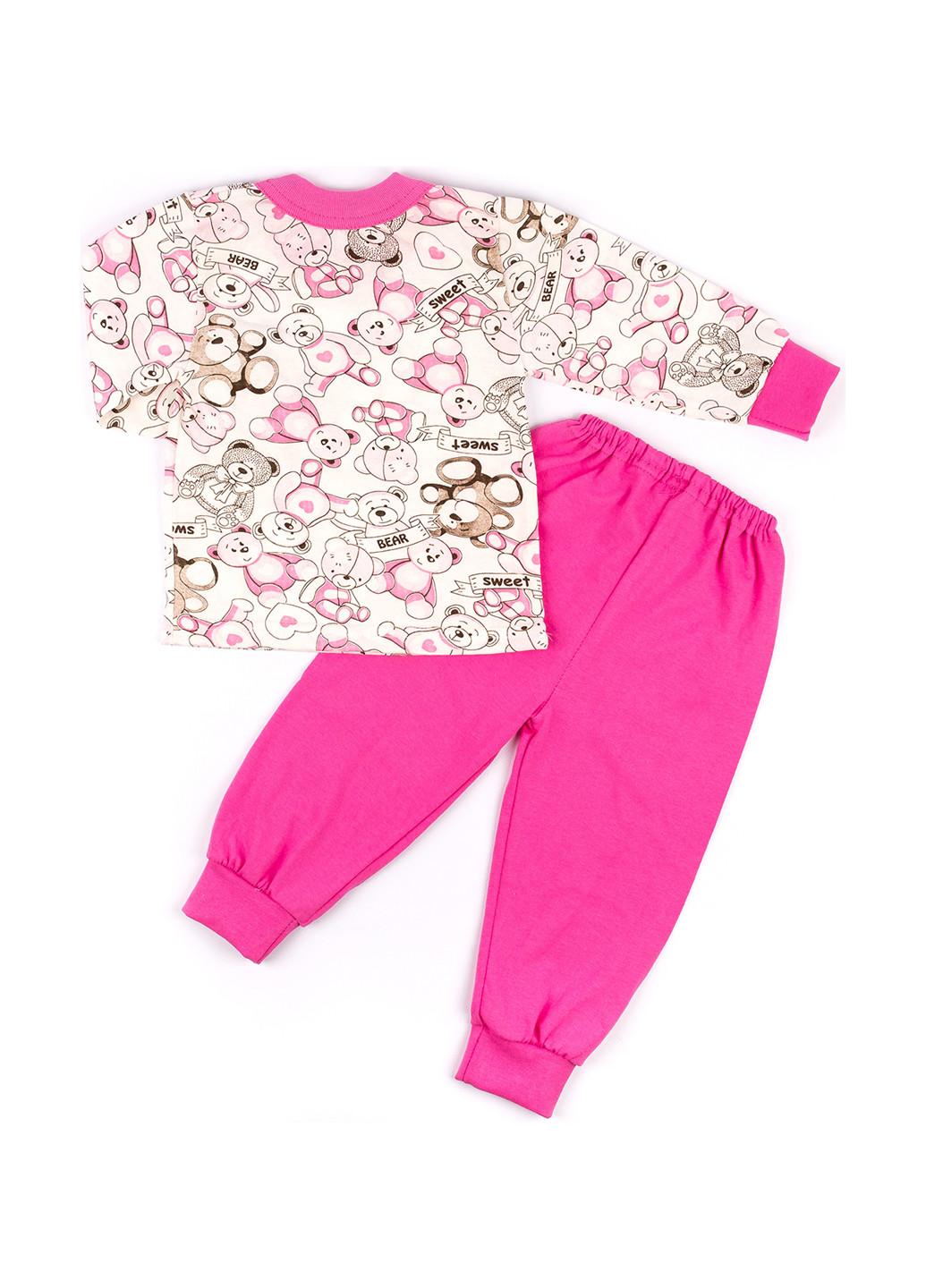 Рожева всесезон піжама (лонгслів, брюки) лонгслив + брюки Пташка текстиль