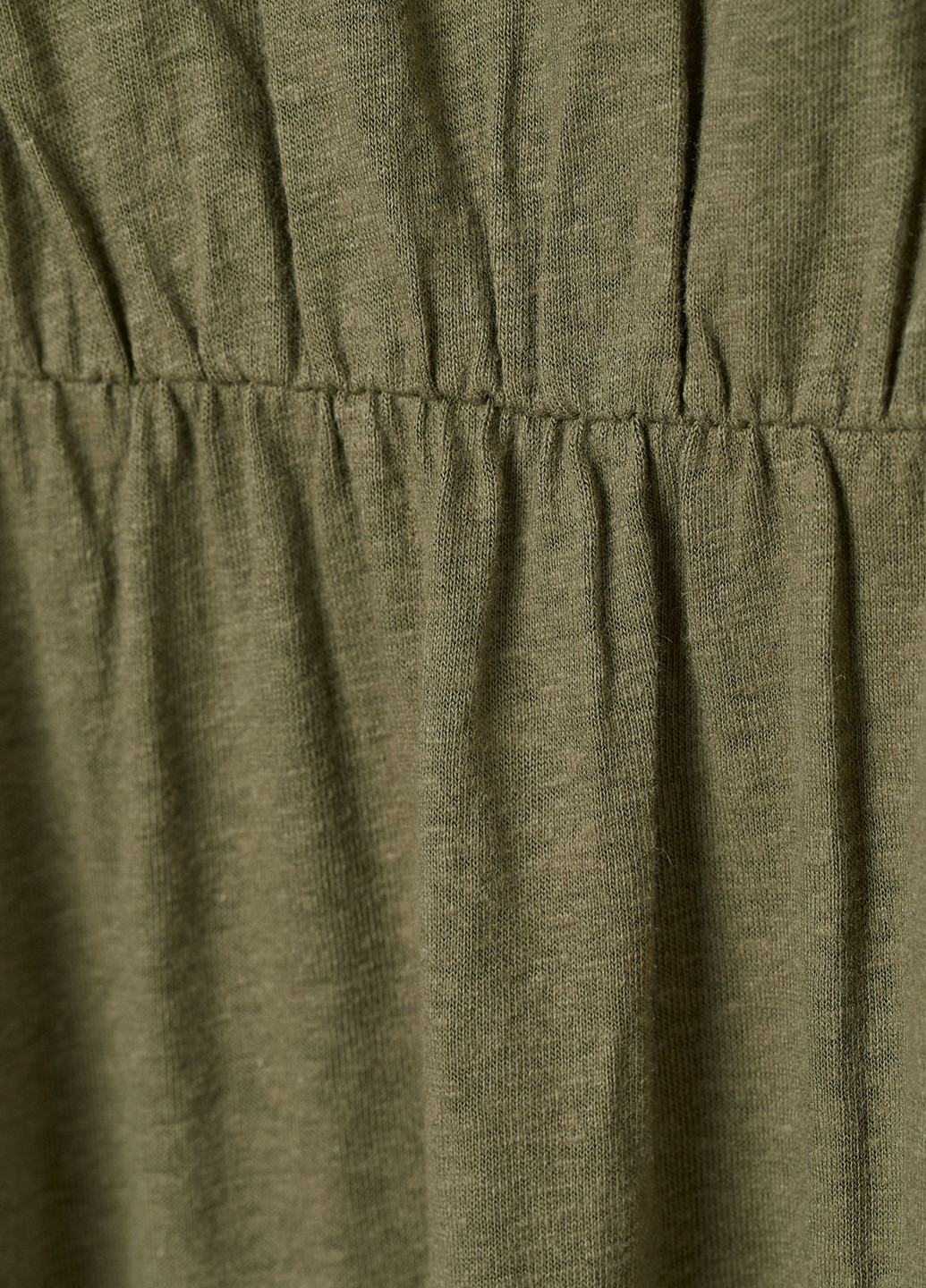 Оливковое (хаки) кэжуал платье платье-футболка H&M меланжевое