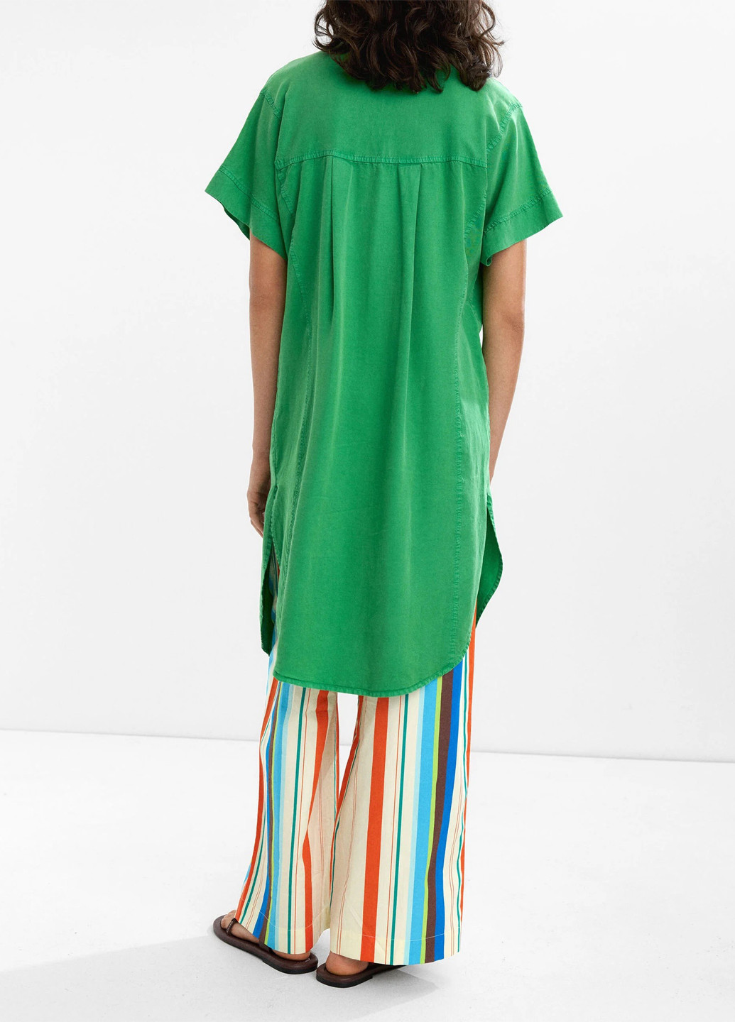 Зеленое кэжуал платье рубашка Parfois однотонное