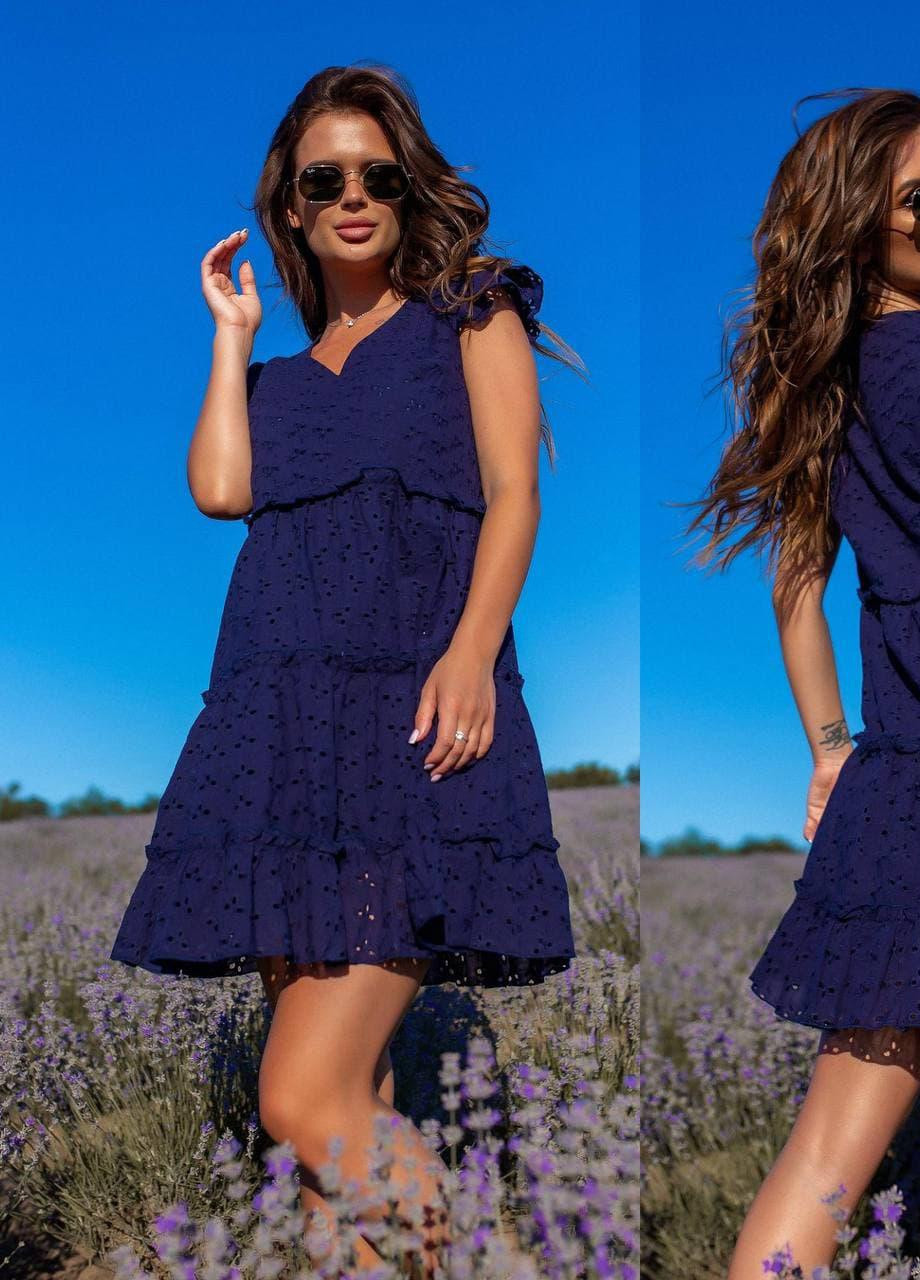 Синее летнее женское платье темно-синего цвета skl92-290603 New Trend