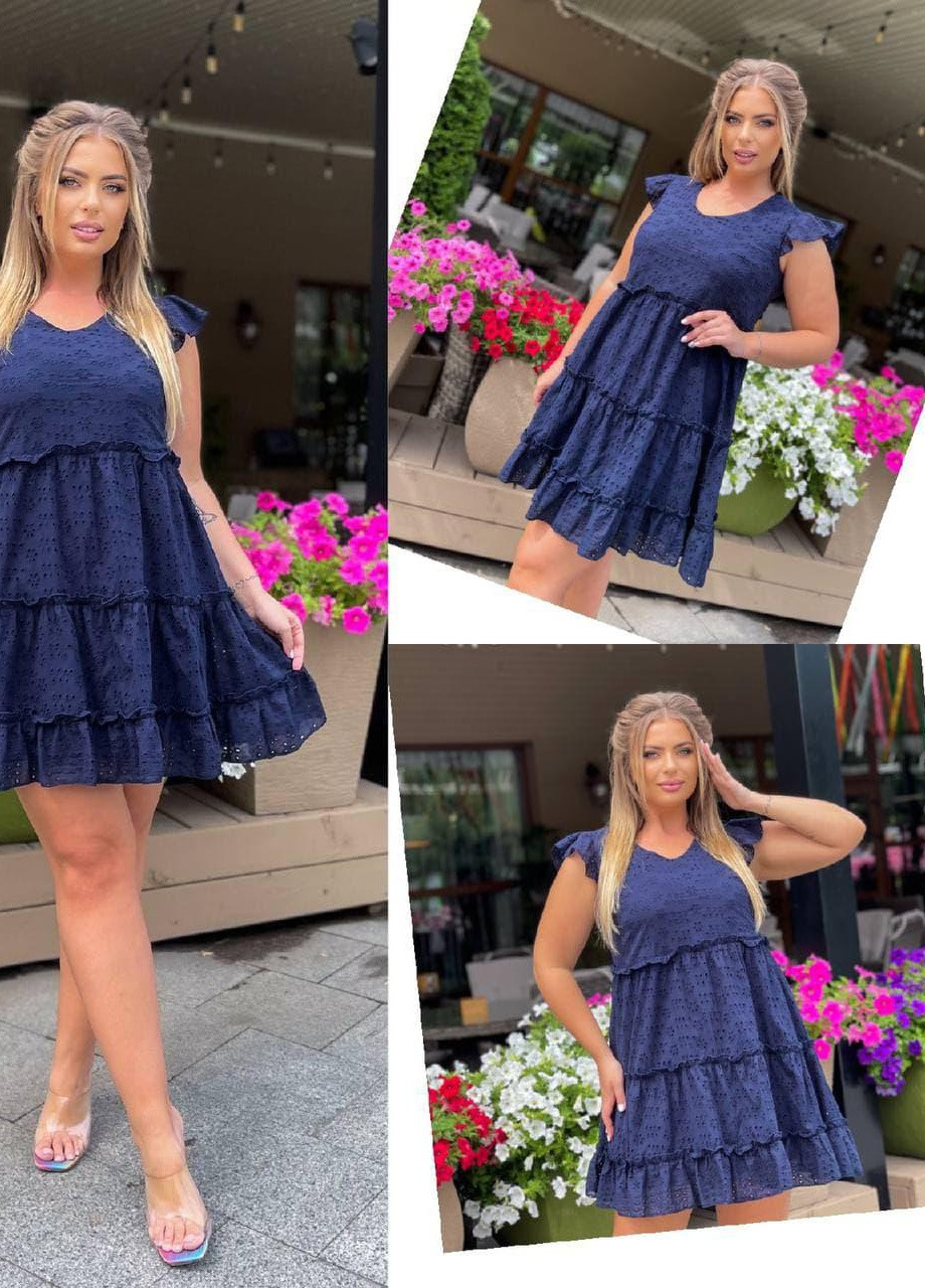Синя летнее женское платье темно-синего цвета skl92-290603 New Trend