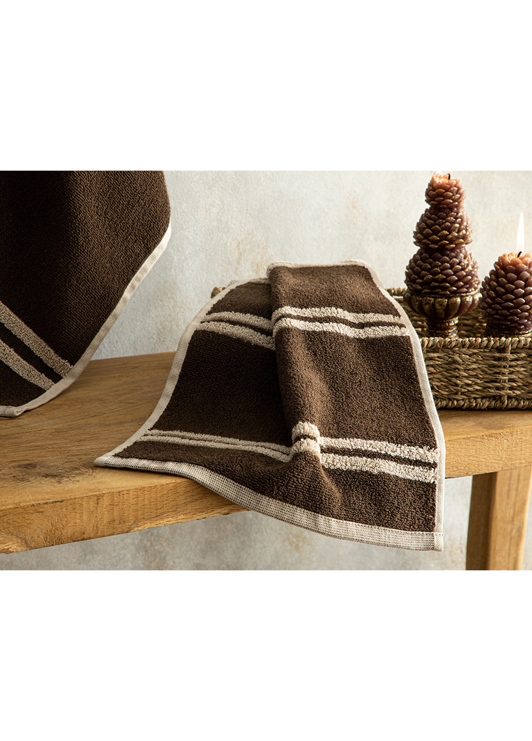 English Home полотенце для рук, 30х40 см полоска бежевый производство - Турция