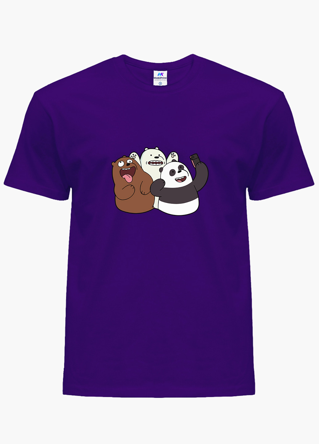 Фіолетова демісезонна футболка дитяча вся правда про ведмедів (we bare bears) (9224-2665) MobiPrint