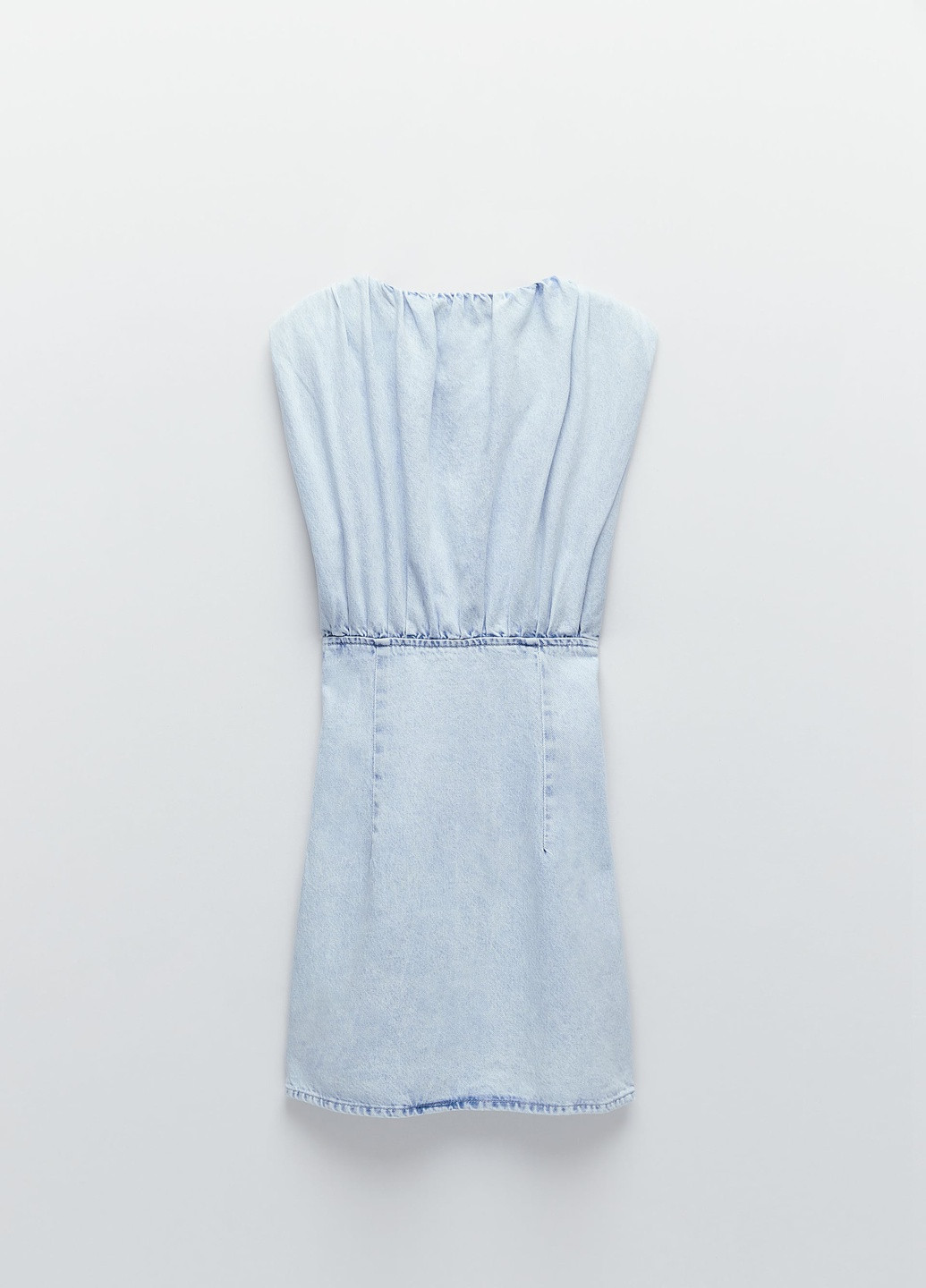 Голубое джинсовое платье Zara однотонное