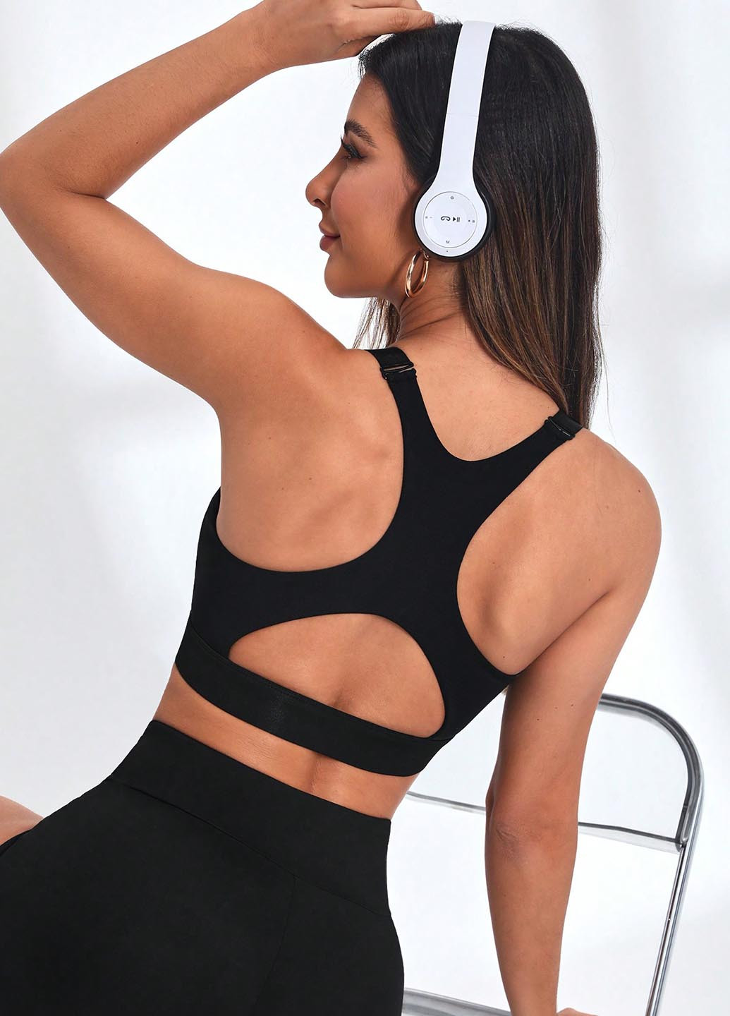 Чорний бюстгальтер SHEIN без кісточок поліестер