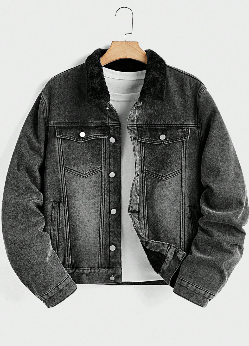 Темно-серая демисезонная куртка SHEIN