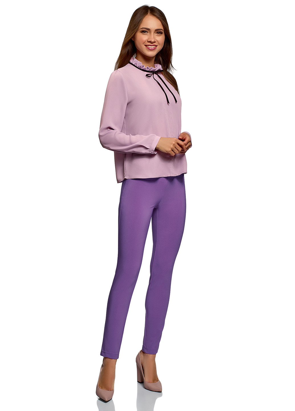 Фиолетовая демисезонная блуза Oodji