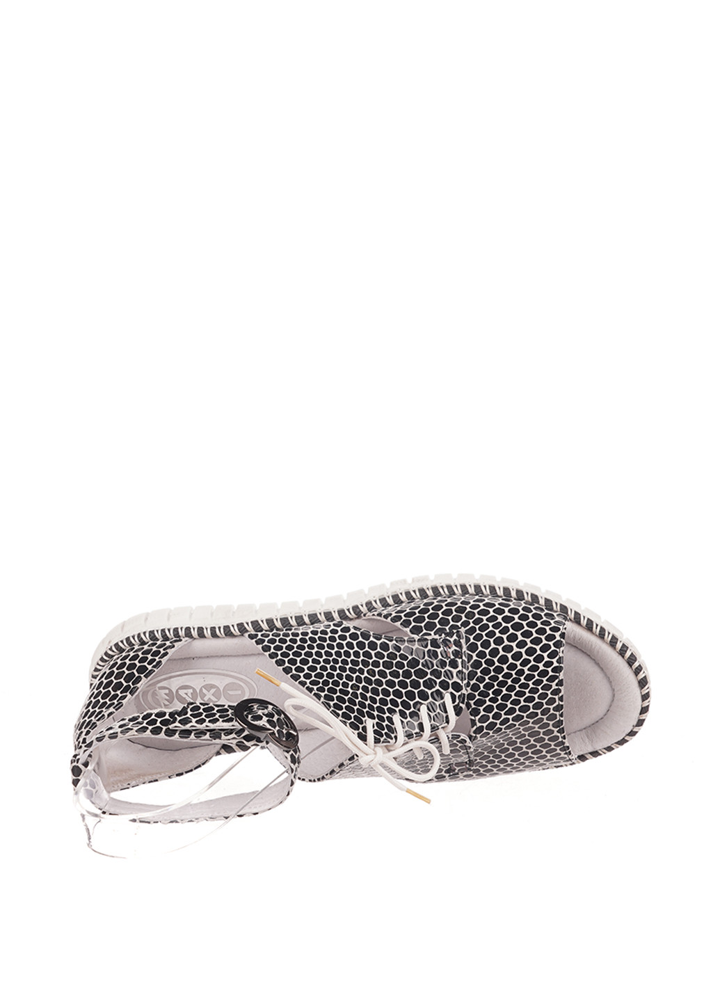 Черно-белые босоножки Maxi с ремешком со шнуровкой