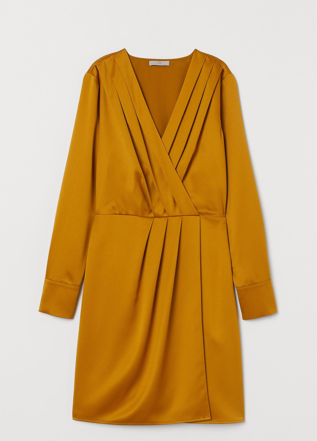 Горчичное кэжуал платье H&M однотонное