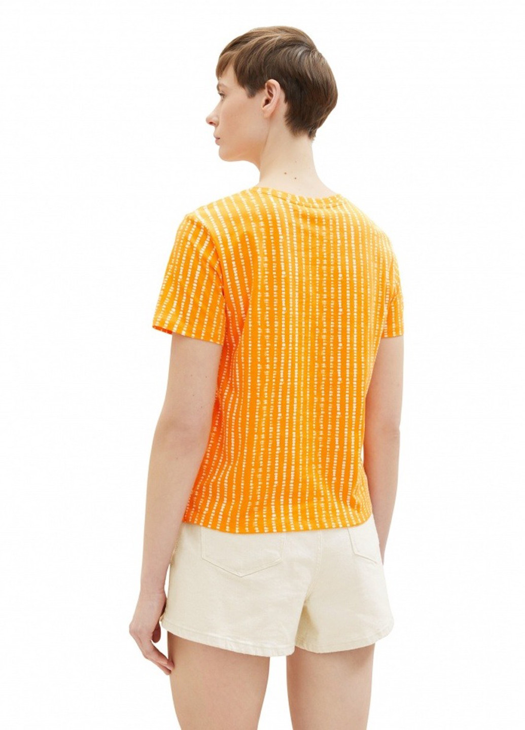 Светло-оранжевая летняя футболка Tom Tailor