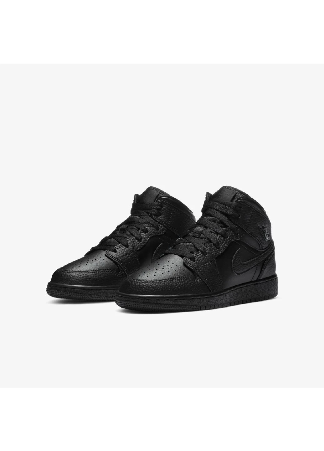 Чорні кеди Jordan 1 MID (GS) Black 554725-091