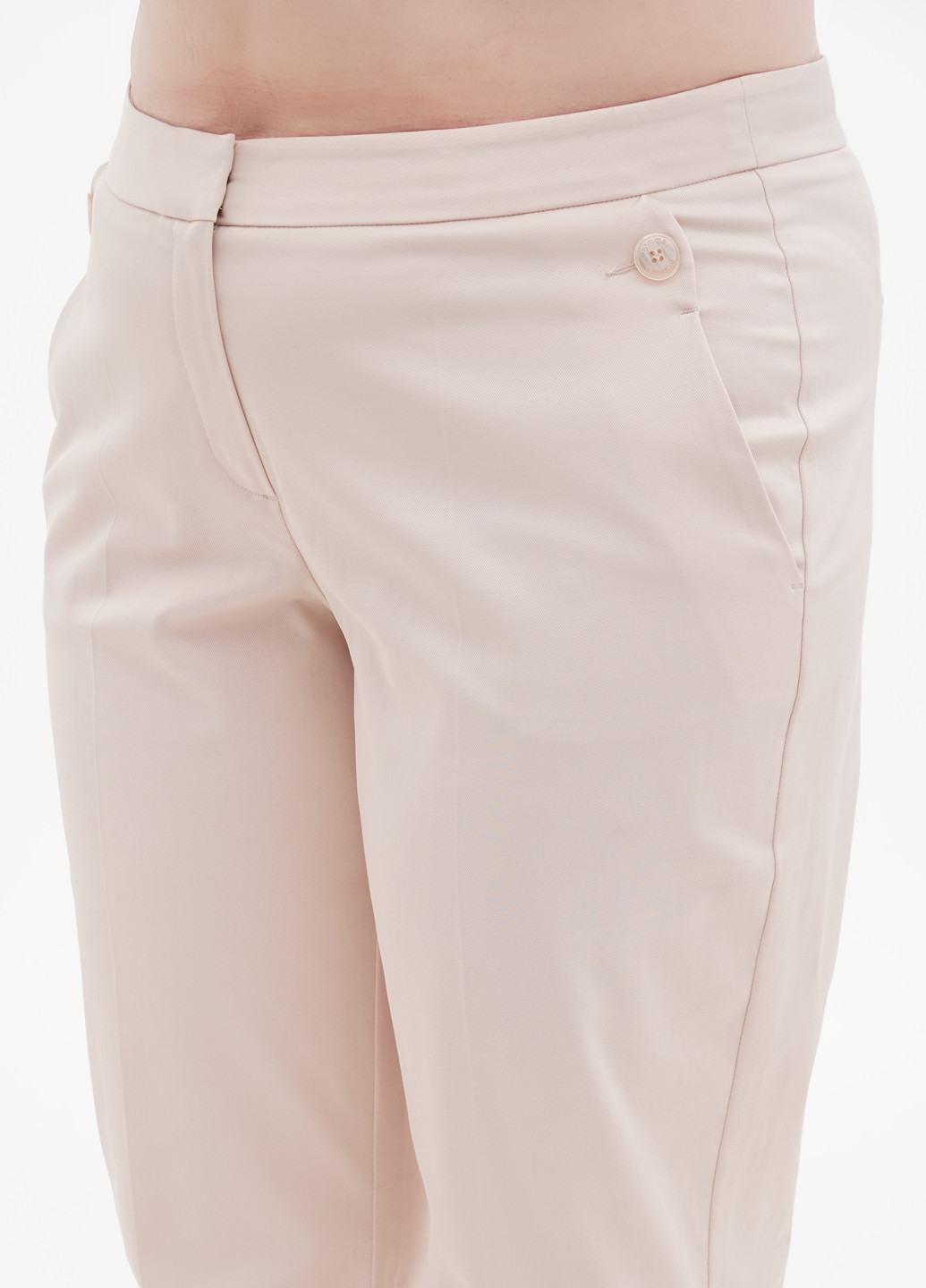 Светло-бежевые кэжуал демисезонные зауженные брюки Comma