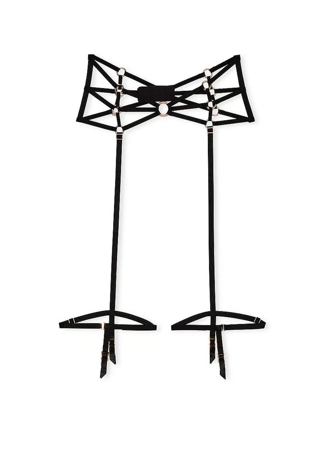 Черный демисезонный комплект (трусики, пояс для чулок) Victoria's Secret