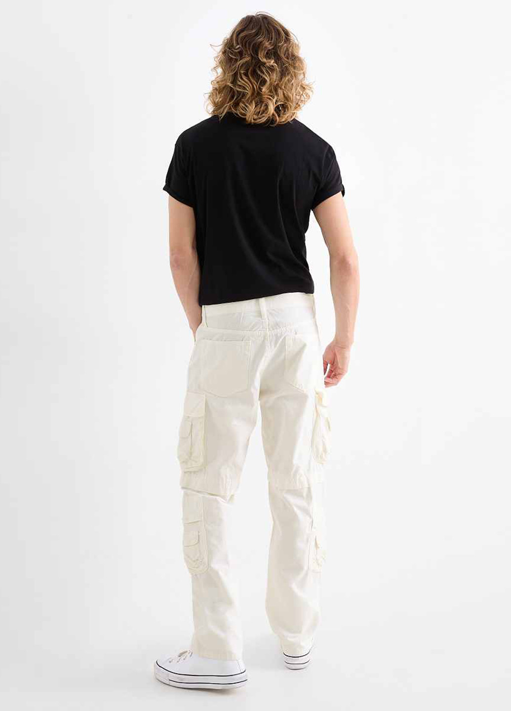 Кремовые кэжуал демисезонные карго брюки C&A