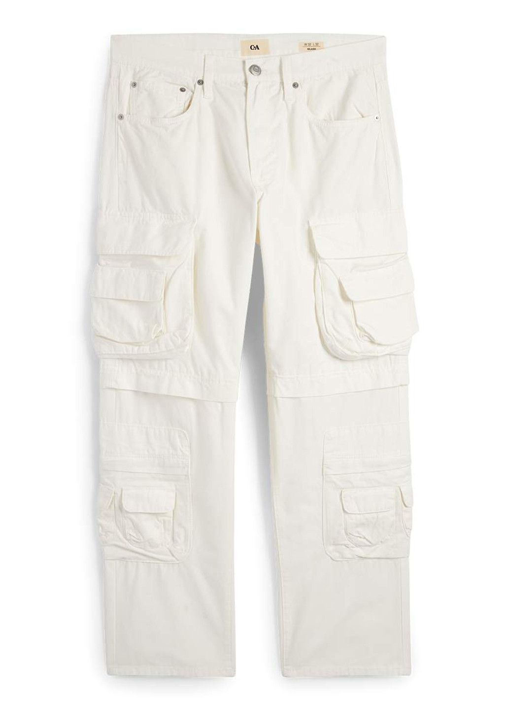 Кремовые кэжуал демисезонные карго брюки C&A