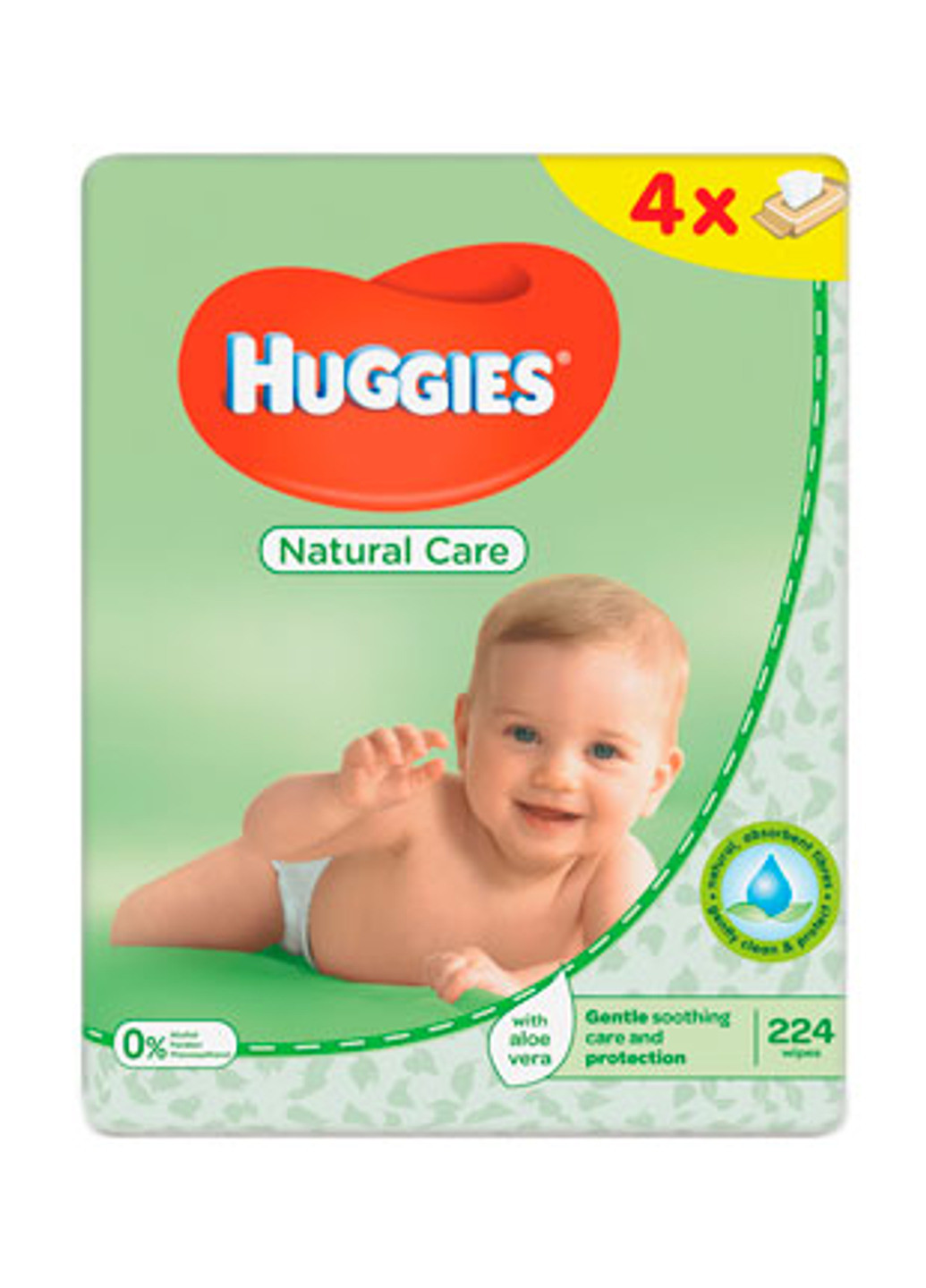 Серветки вологі дитячі Natural Care 224 шт. Huggies (221012673)