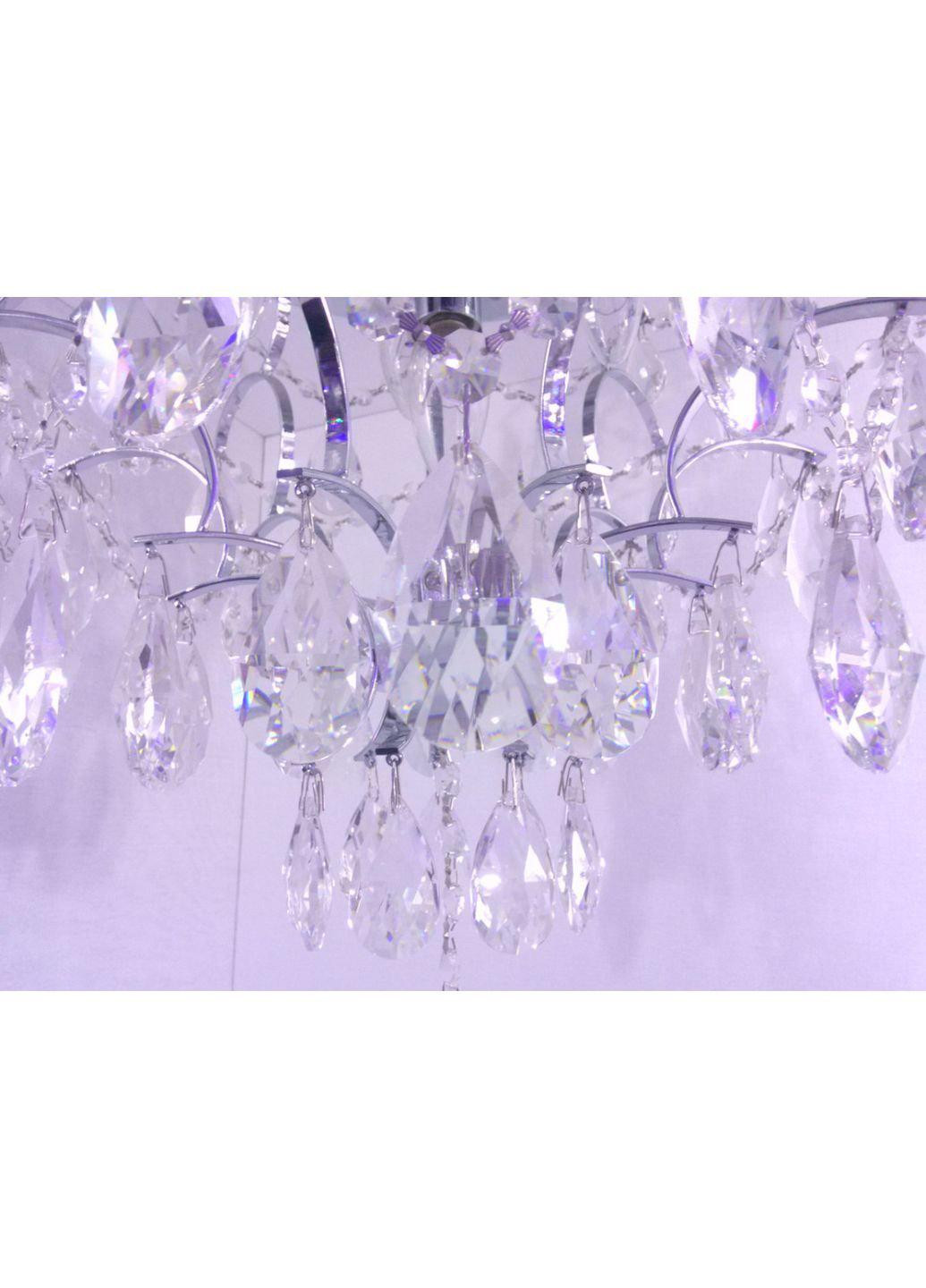 Люстра стельова кришталева з пультом 90030/6 Хром 46х45х45 см. Sunnysky (253122188)