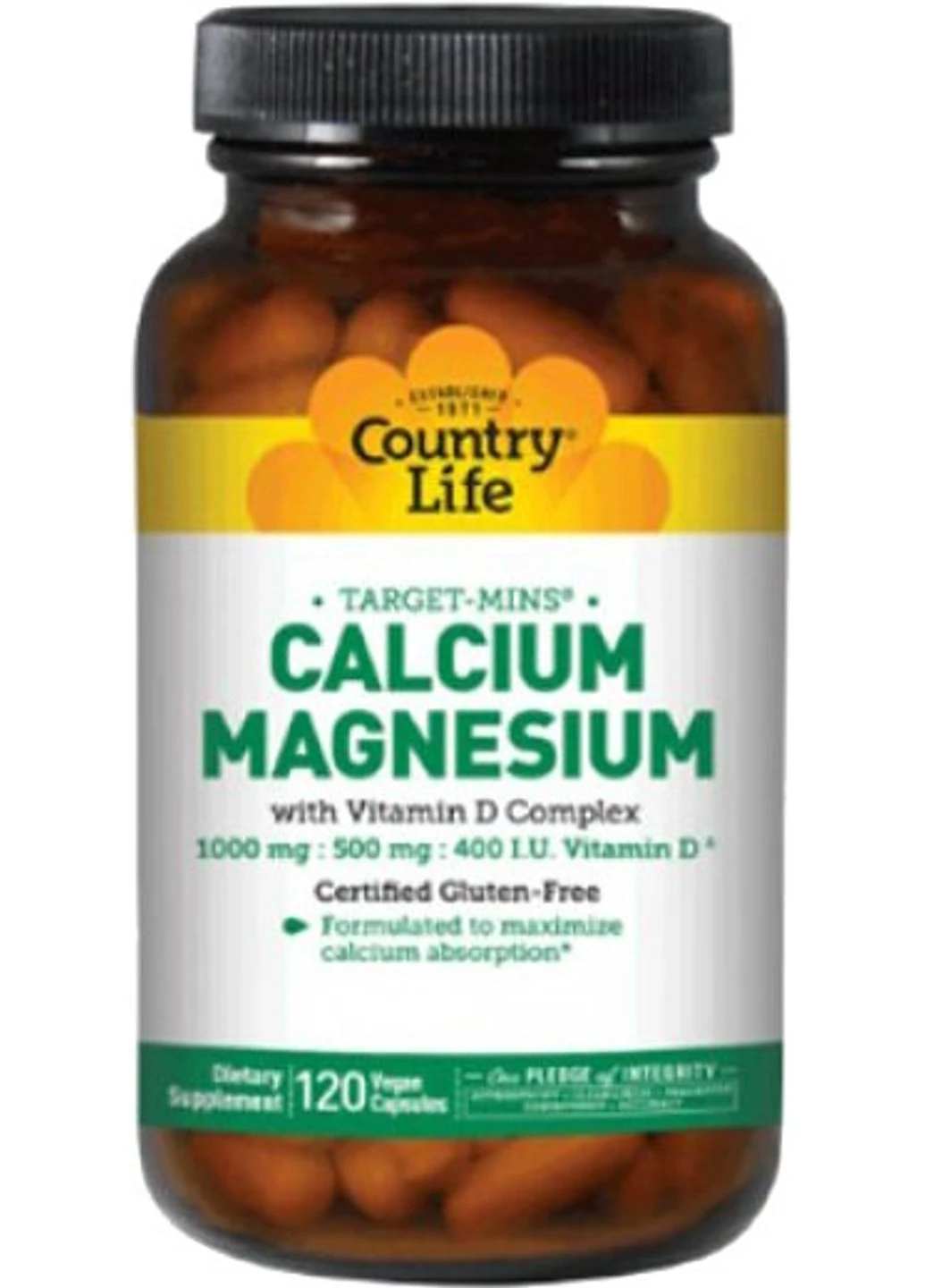Кальцій магній Calcium Magnesium with Vitamin D3 120 капсул Country Life (255410114)