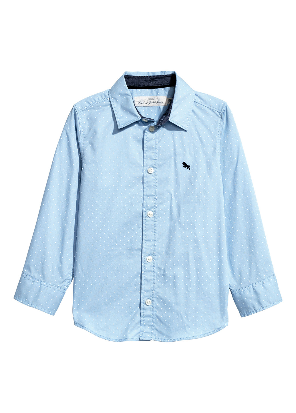 Голубой классическая рубашка H&M с длинным рукавом
