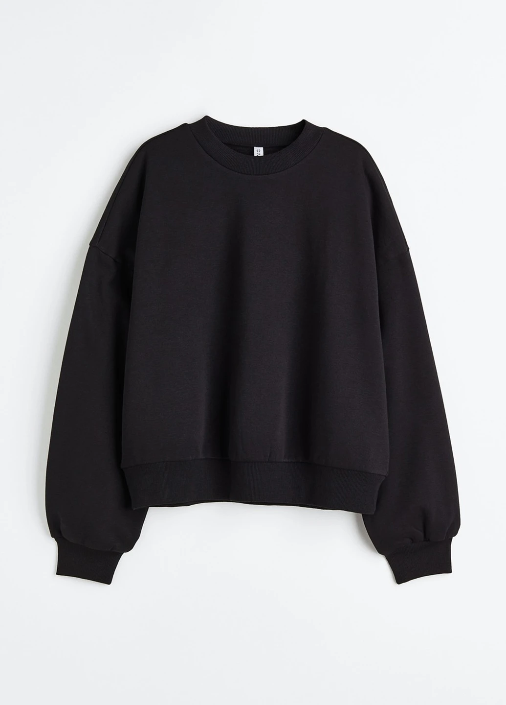 Черный свитшот H&M однотонный без декора (300466288)
