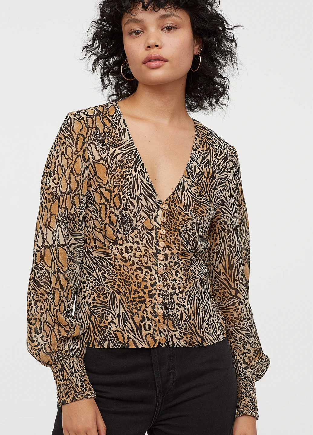Коричнева блузка H&M