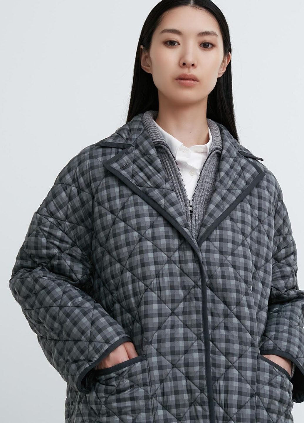 Сіра демісезонна куртка куртка-пальто Uniqlo