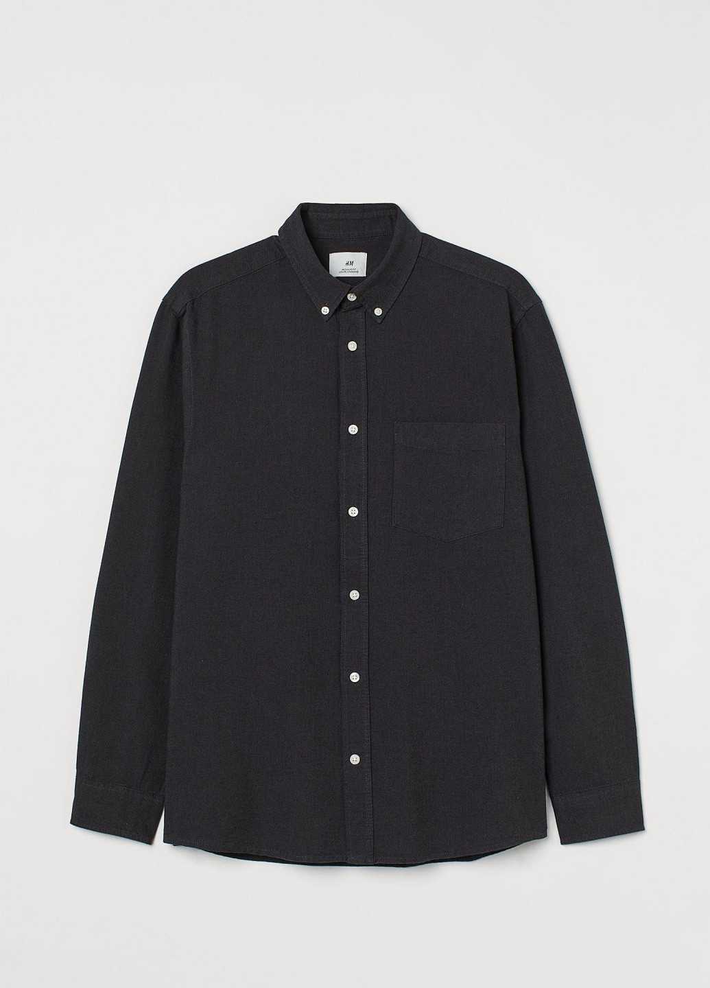 Темно-серая рубашка однотонная H&M