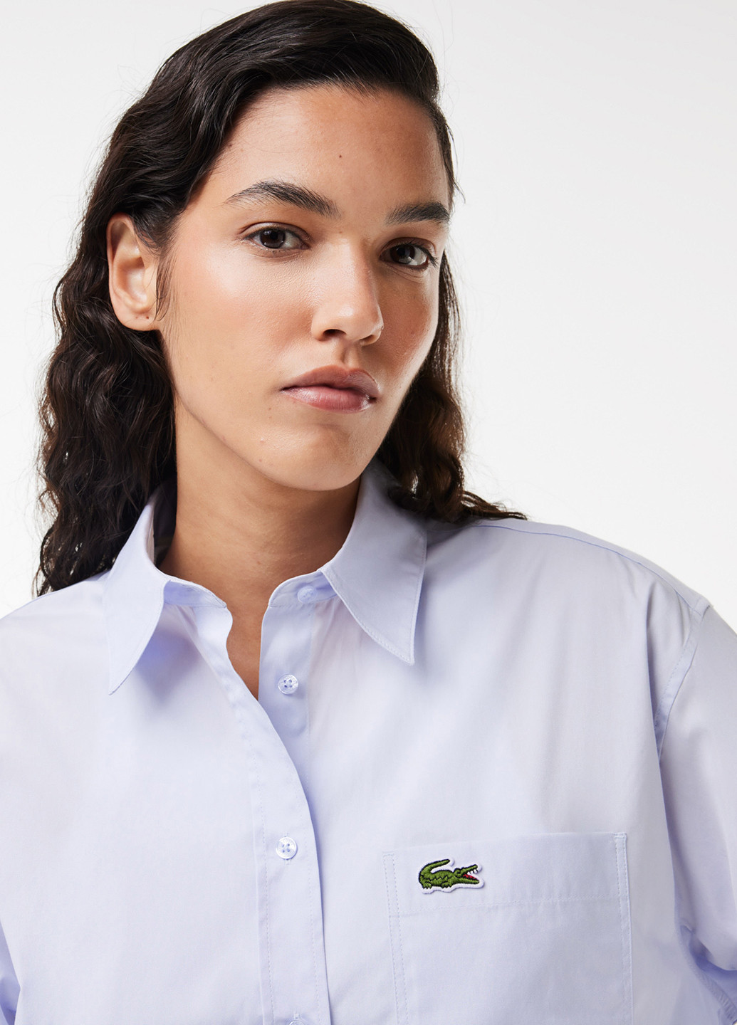 Голубой кэжуал рубашка однотонная Lacoste