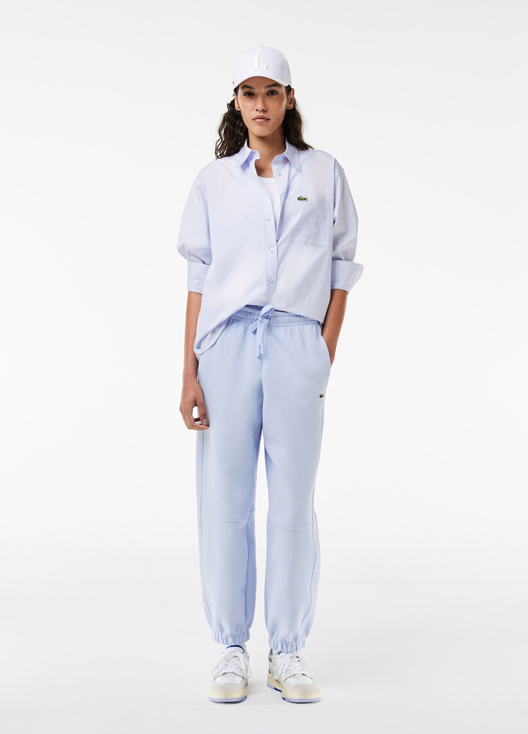 Голубой кэжуал рубашка однотонная Lacoste