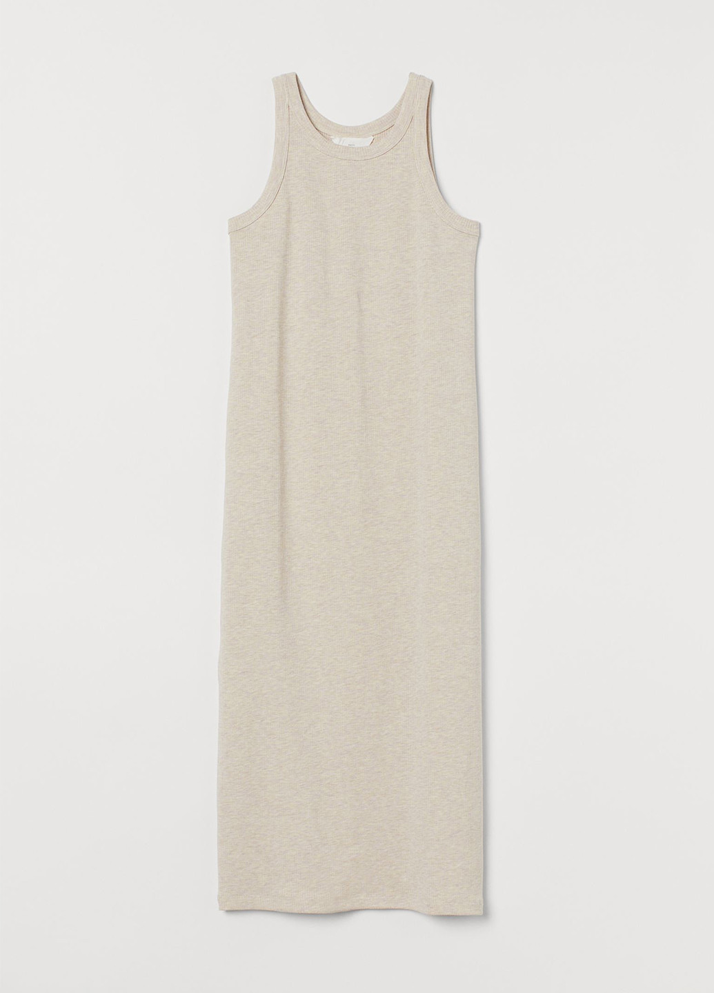 Светло-бежевое кэжуал платье платье-майка H&M меланжевое