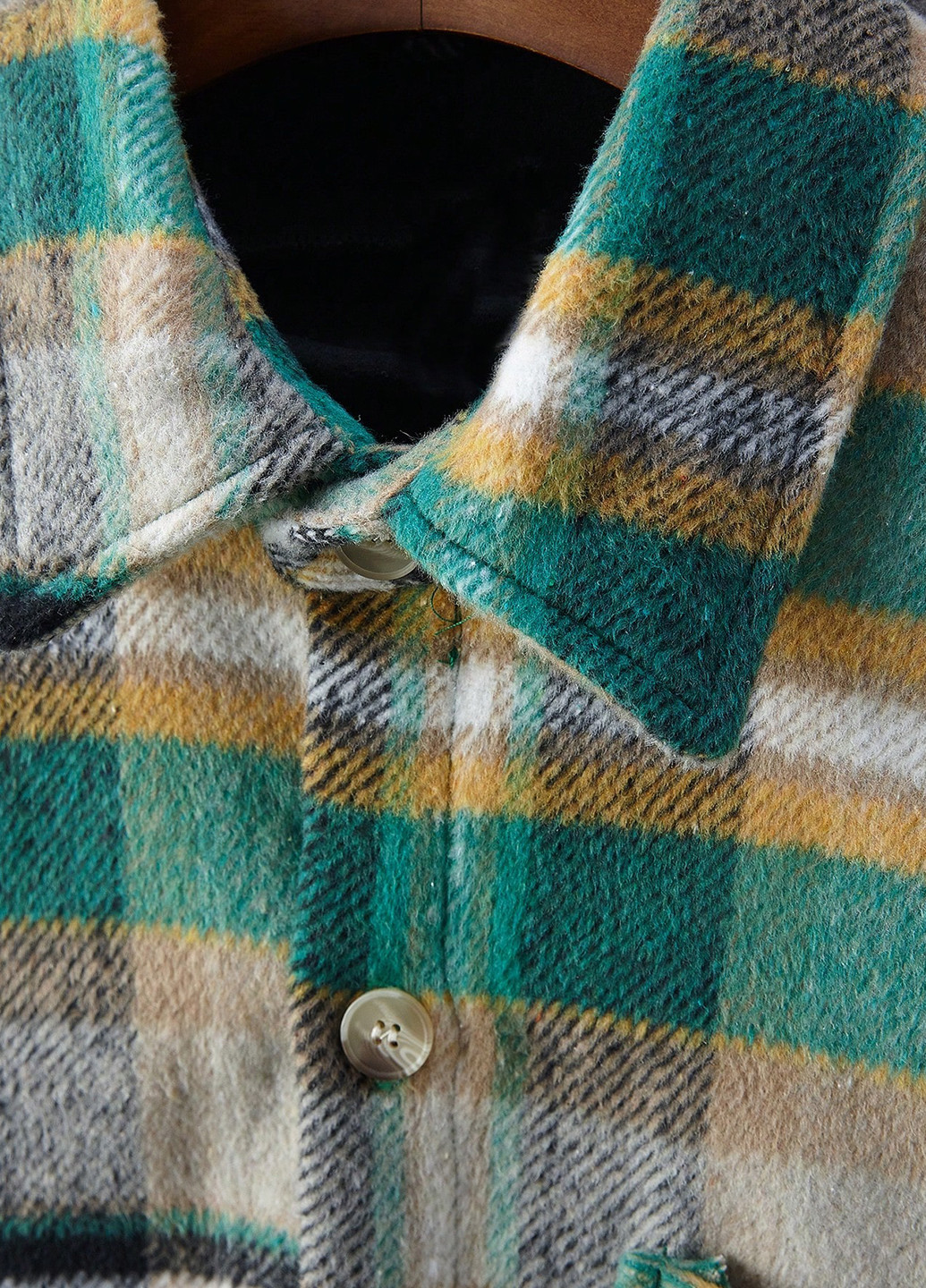 Зеленая кэжуал рубашка в клетку SHEIN