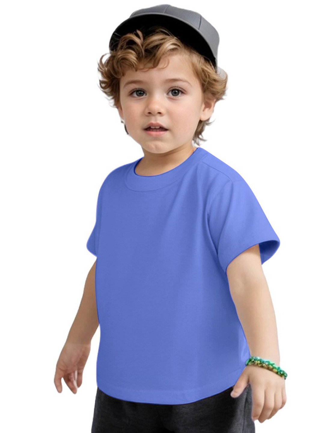 Темно-голубая летняя футболка Blue